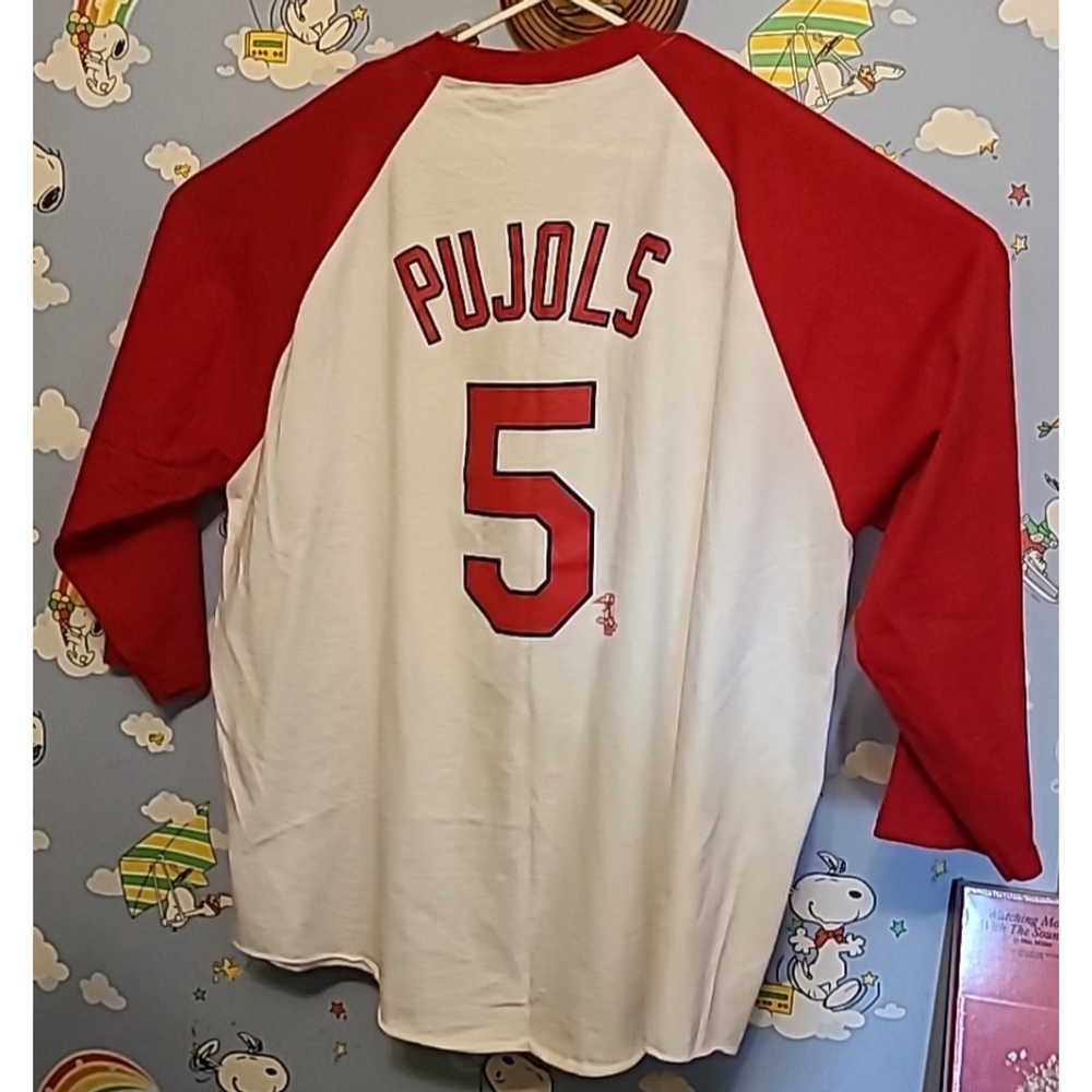Vintage MLBPA Cardinals Pujols Long Sleeve Shirt 2XL XXL Majestic Players Choice - Picture 6 of 12